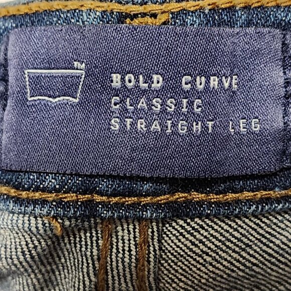 Levi's Medium Wash Stretch Denim Bold Curve Straight Leg Jeans - Picture 6 of 8